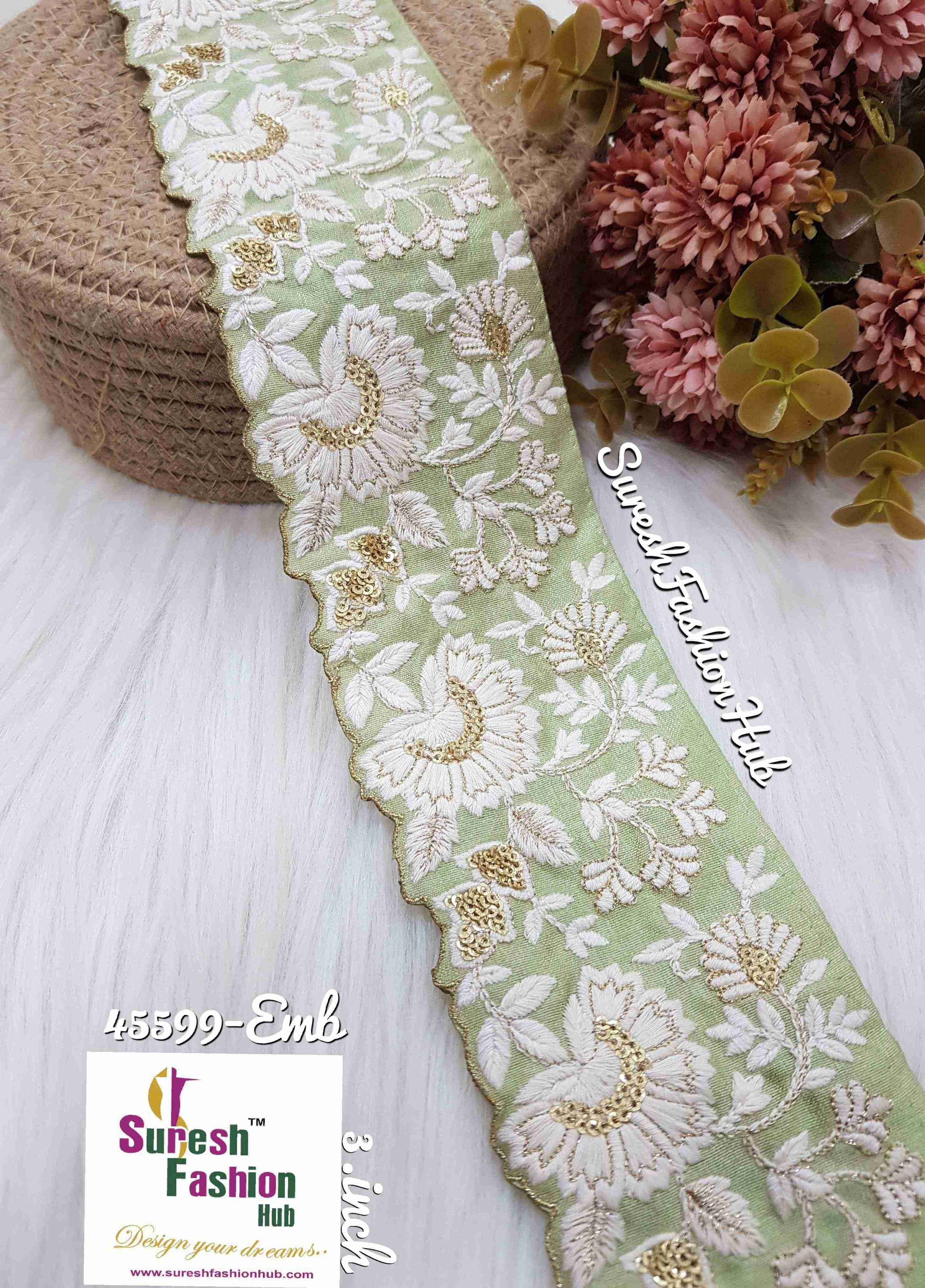 Indian Laces Embellishments Embroidery Saree Border Wholesale Silk Crafting Sewing Decorative Designer Ribbons #Blackborder  #Fancylaces #Decorativetrims #Embroideredborder #Sewingtrims #テープ #minne #lndianlaces #Sareeborder #アニー都城 #pasamanerías #pasamaneriasbordadas #Embellishments #可愛いマスク #Embroiderytrimmings #アクセサリー