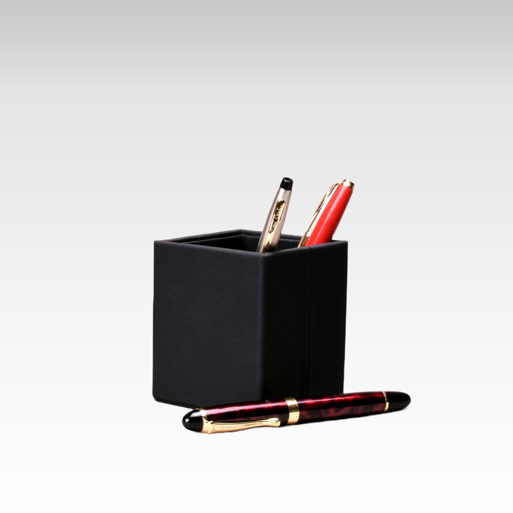 Pen/Pencil Holder | Faux Leather | Burnish Matt Series | Black | Small