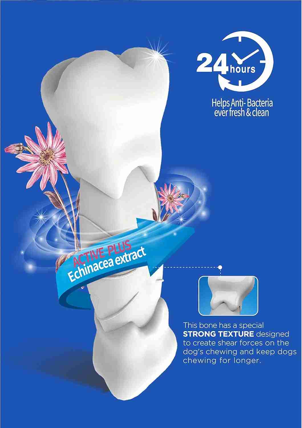 Gnawlers Defense Dent Dental Care Chew Bones for Dogs, 35 Pcs