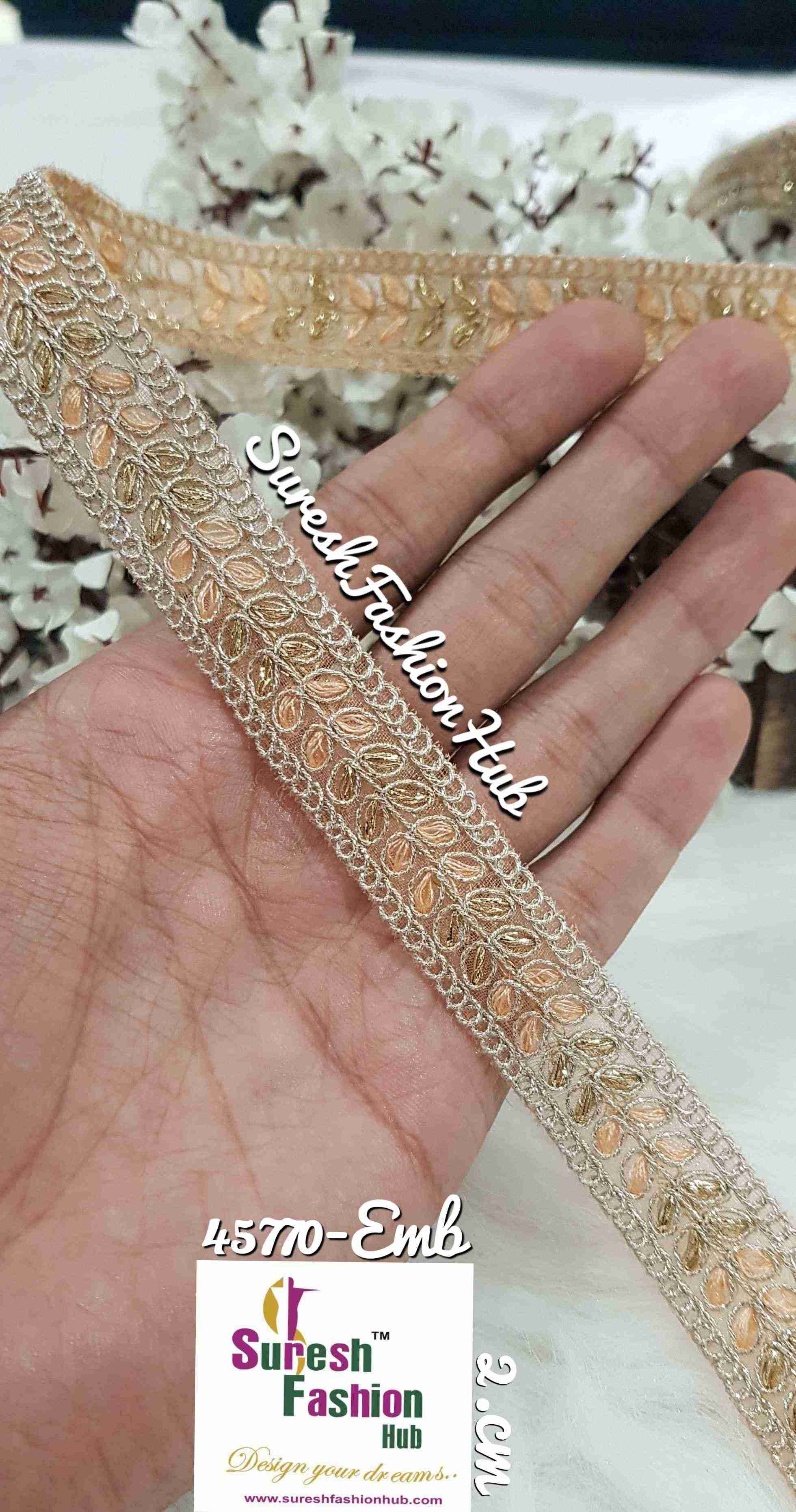 Papa Don't Peach Embroidered Trim