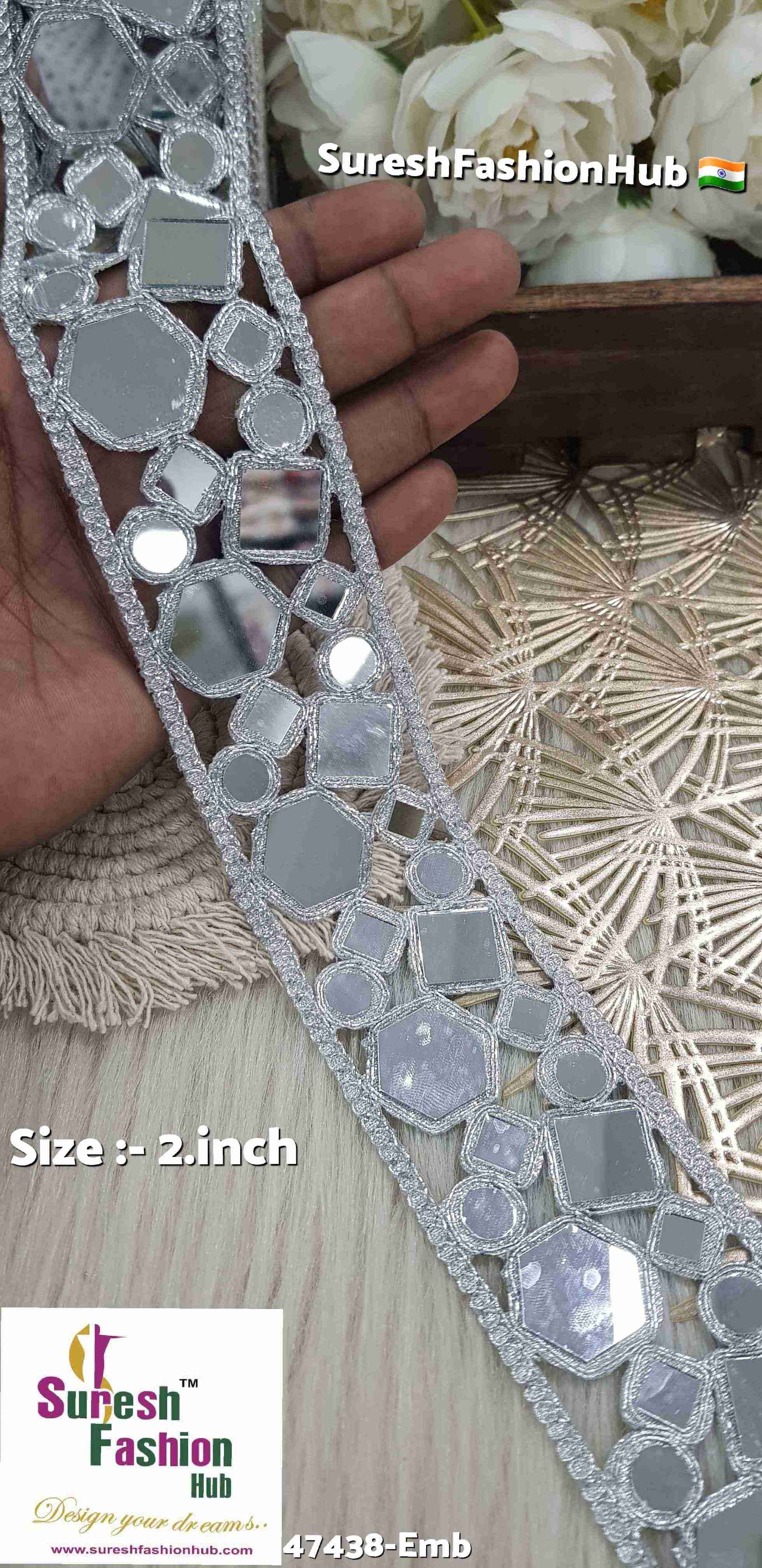 Silver Geometric Mirror Lace