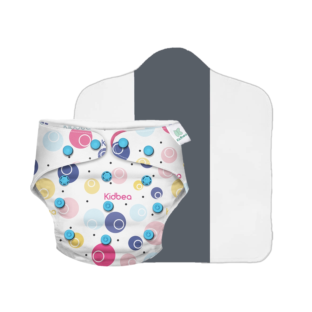 Kidbea | Kidbea Premium Freesize Cloth Diaper-Rainbow Polka 0