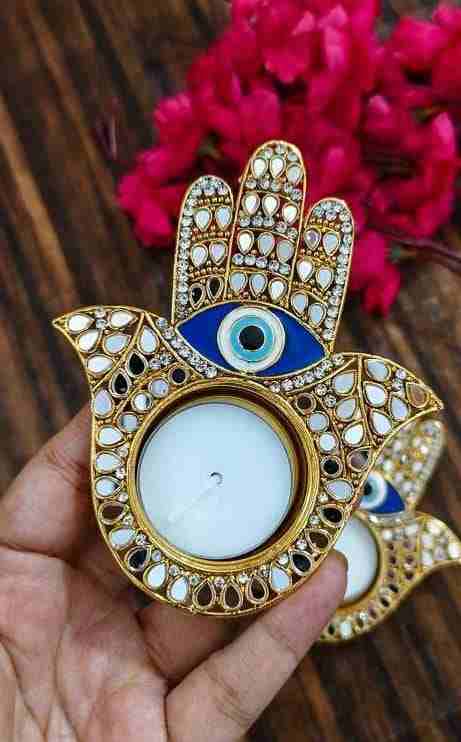 Beautiful Evil Eye Hamsa Hand Tea Light