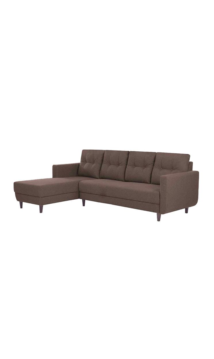 neudot Aria 6 Seater RHS Sectional Sofa in Earth Brown Colour