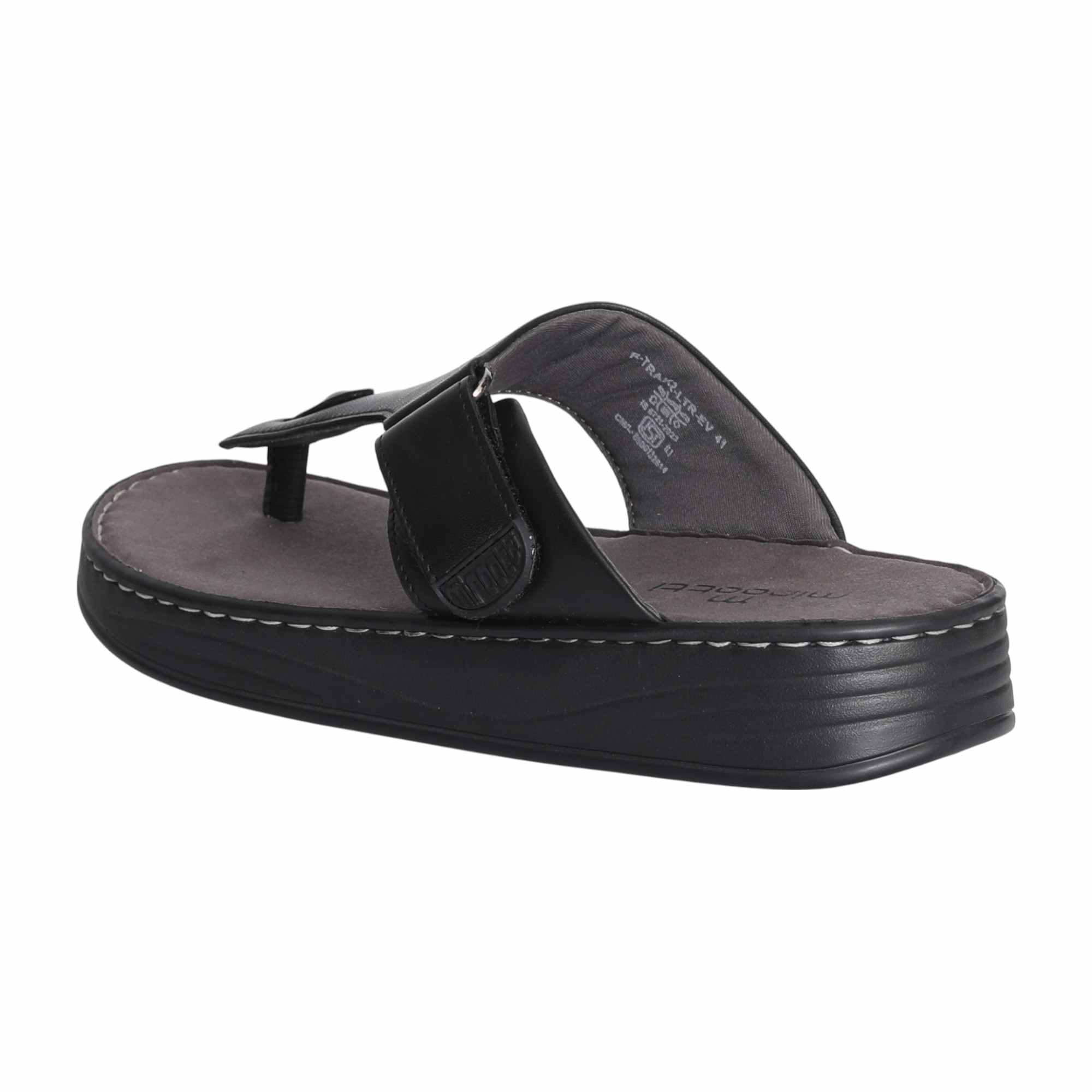 Men Sleek Edge Black Comfort Thongs