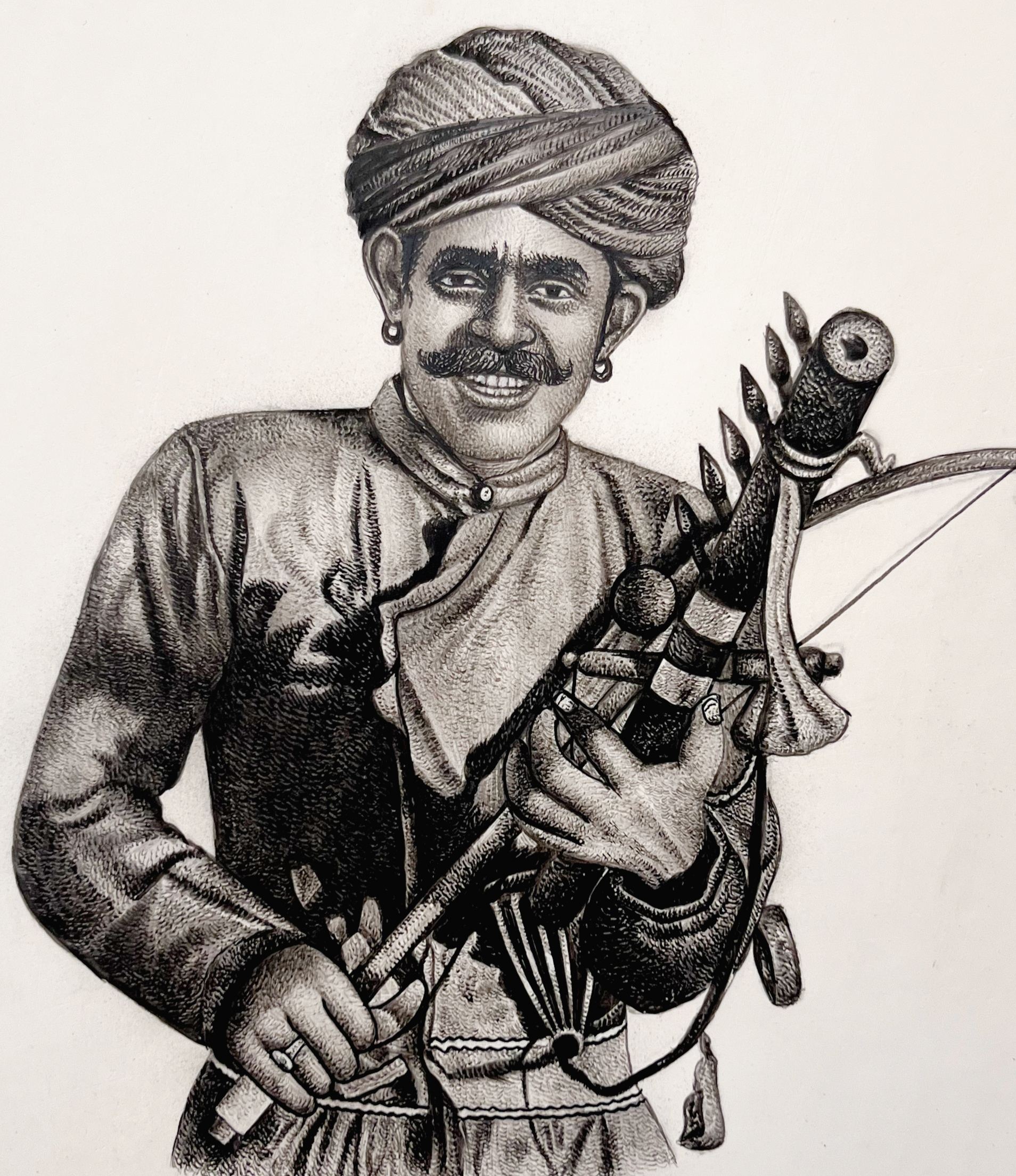 Musician Miniature Painting