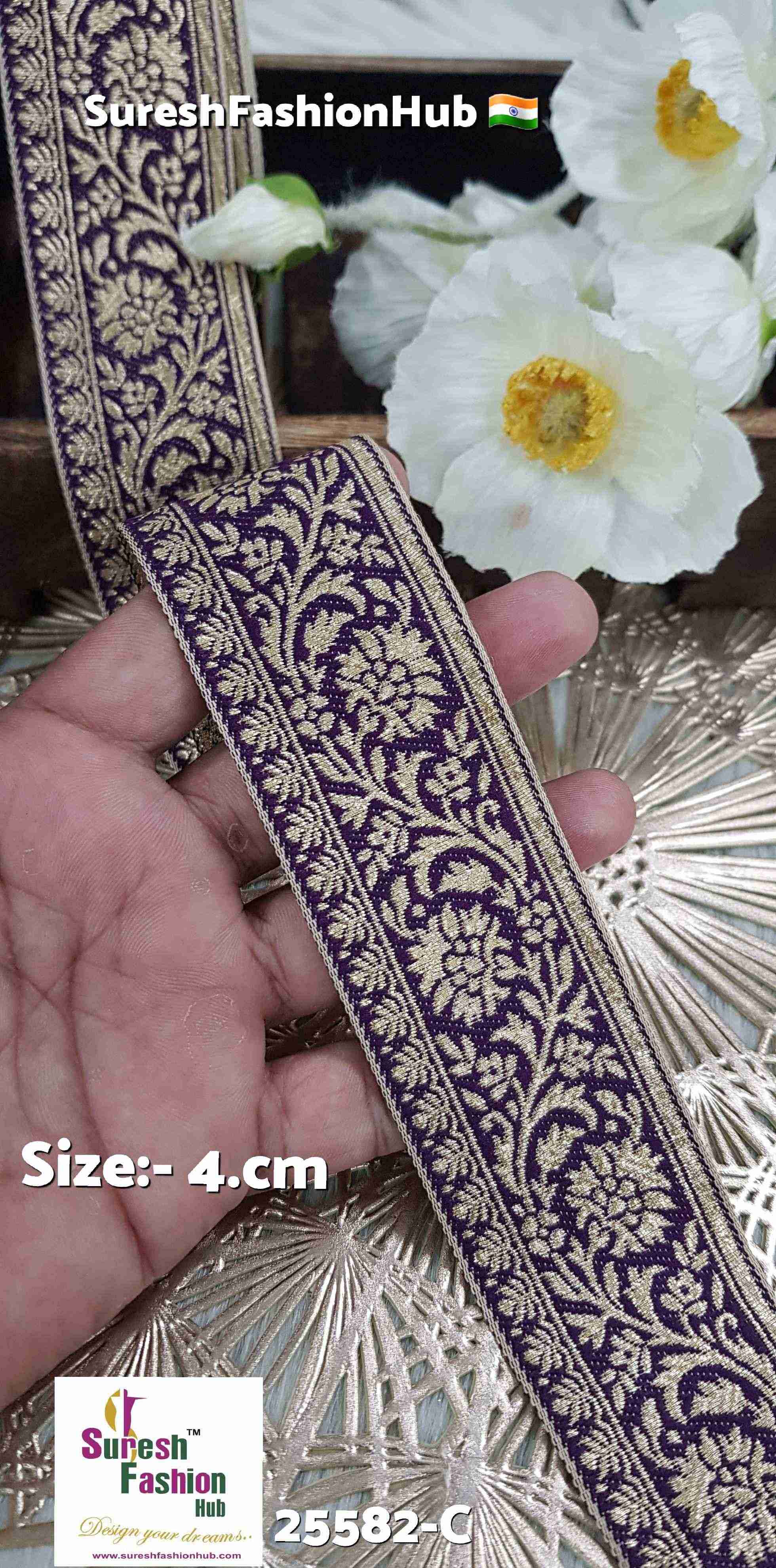 Tone-to-Tone Floral Banarasi Lace