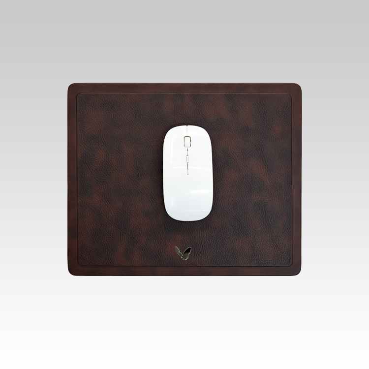 Rectangular Mouse Pad in Faux Leather | Rigid | 11×9 Inches | Classic | Brown