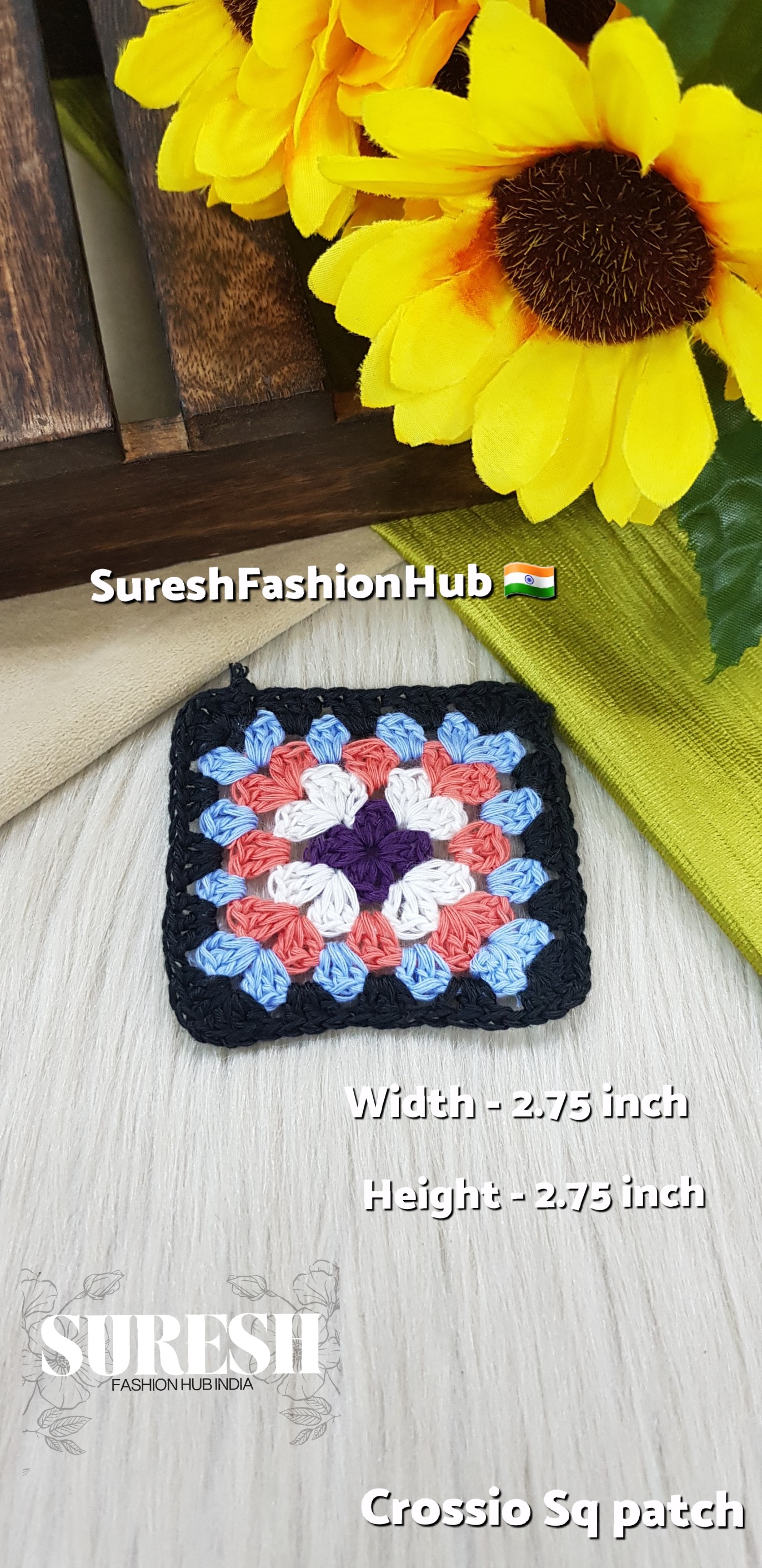 Cr-1 Handmade Crosio Square Patch (Black)