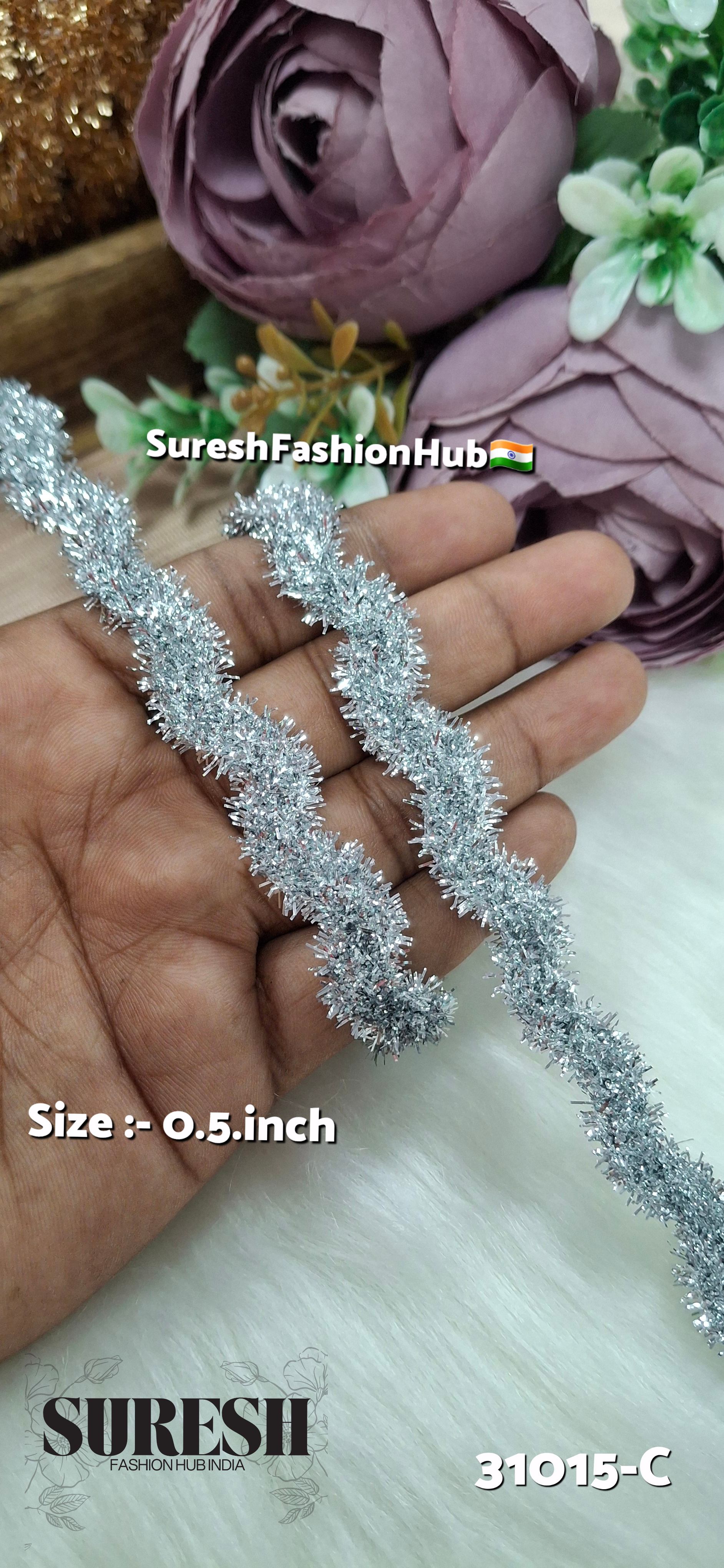 Silver Wavy Fringe Jhalar Lace