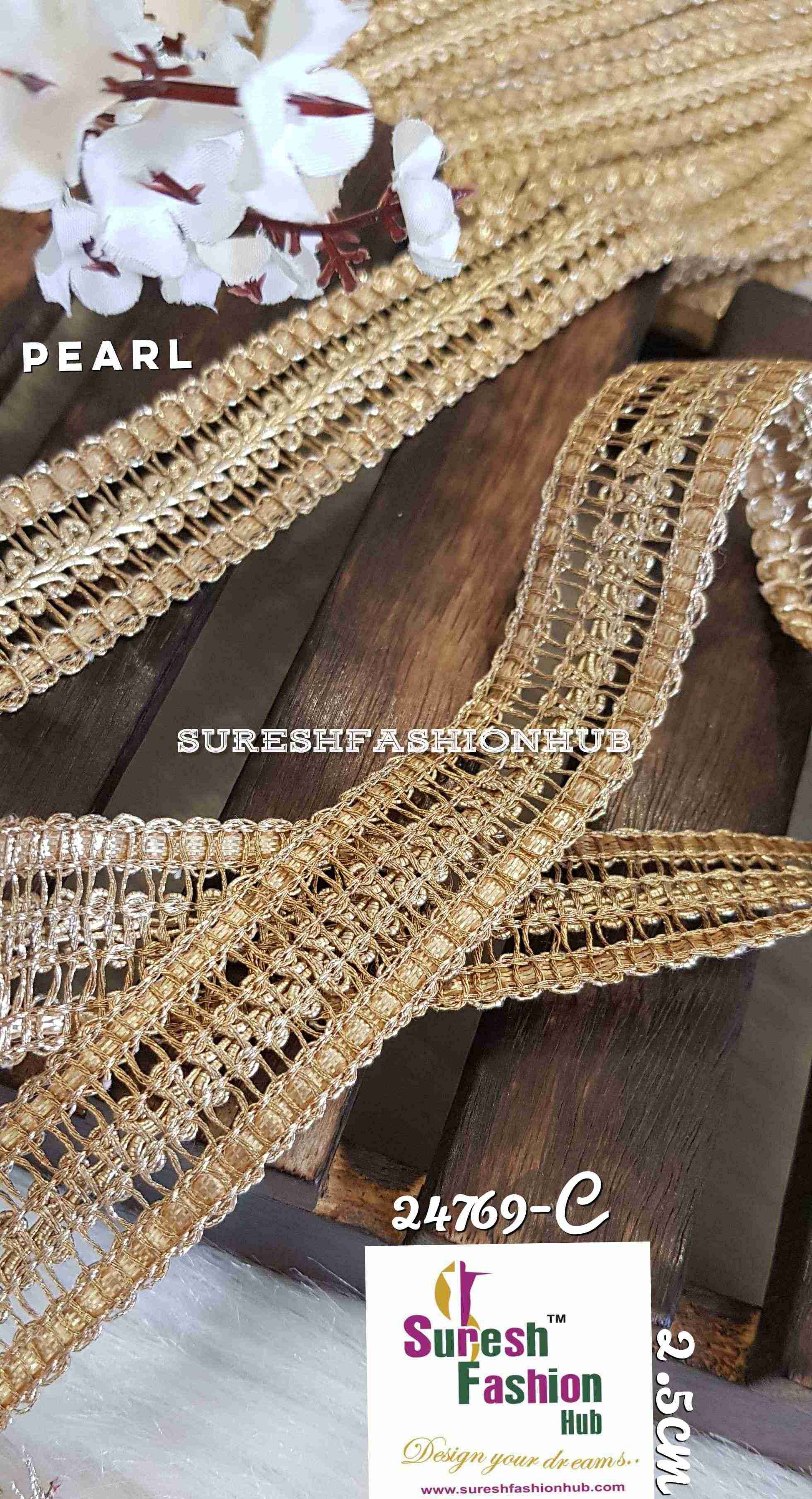 Very Intricate Pearl Color Designer Trim