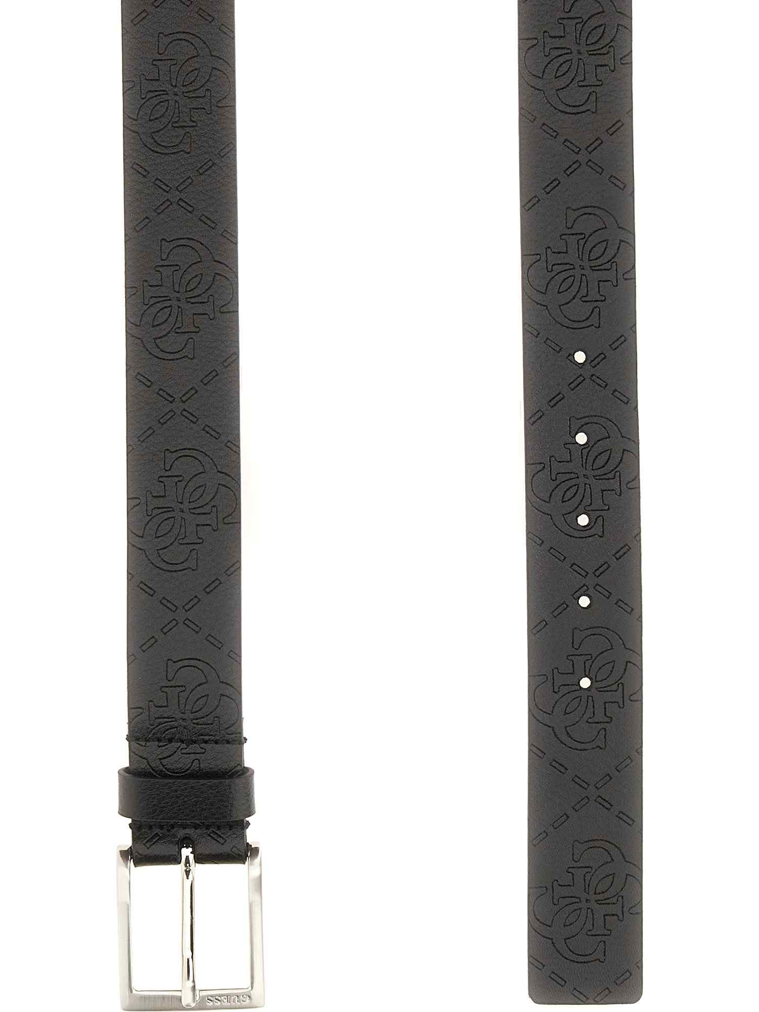 Guess Black Leather Logo Men Belt