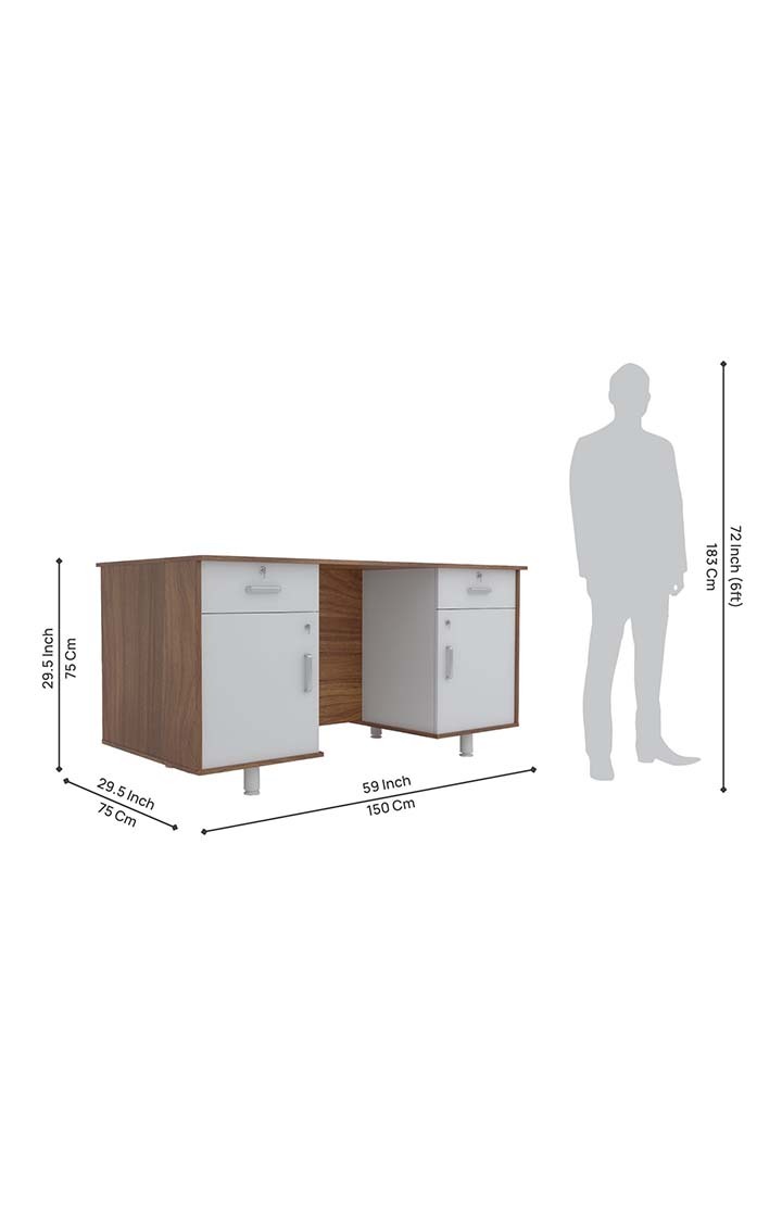 neudot Splash Engineered Wood Study Table | Multi-Purpose Study Table | Computer Table for Students | Office Table with Drawers | Desk for Work from Home | 1 Year Warranty - Leon Teak