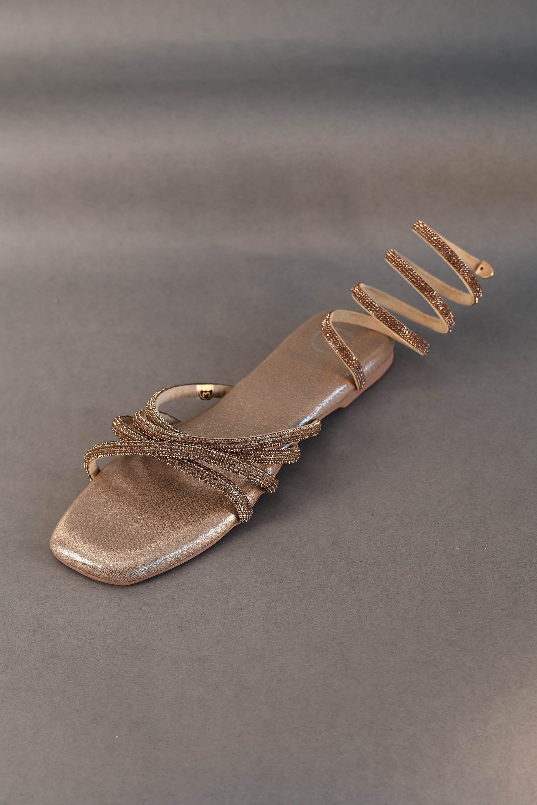 Gold Spring Flat Sandal