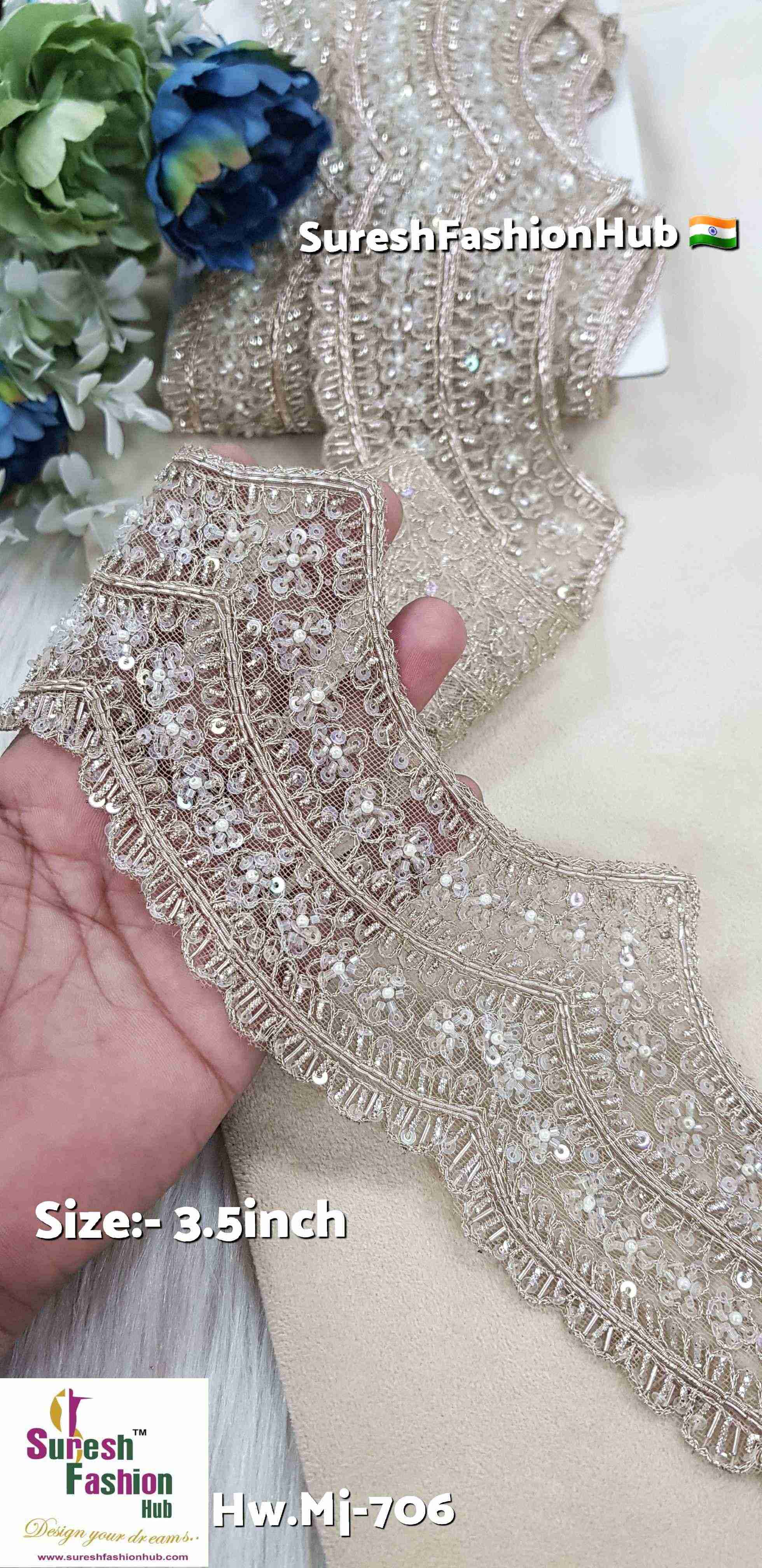 Water Handmade Two-Sided Scallop Cutwork Lace