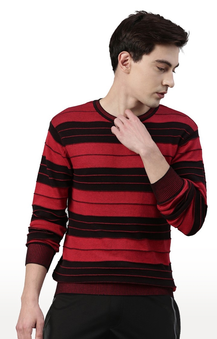 Proline | Men's Red Cotton Melange Sweaters