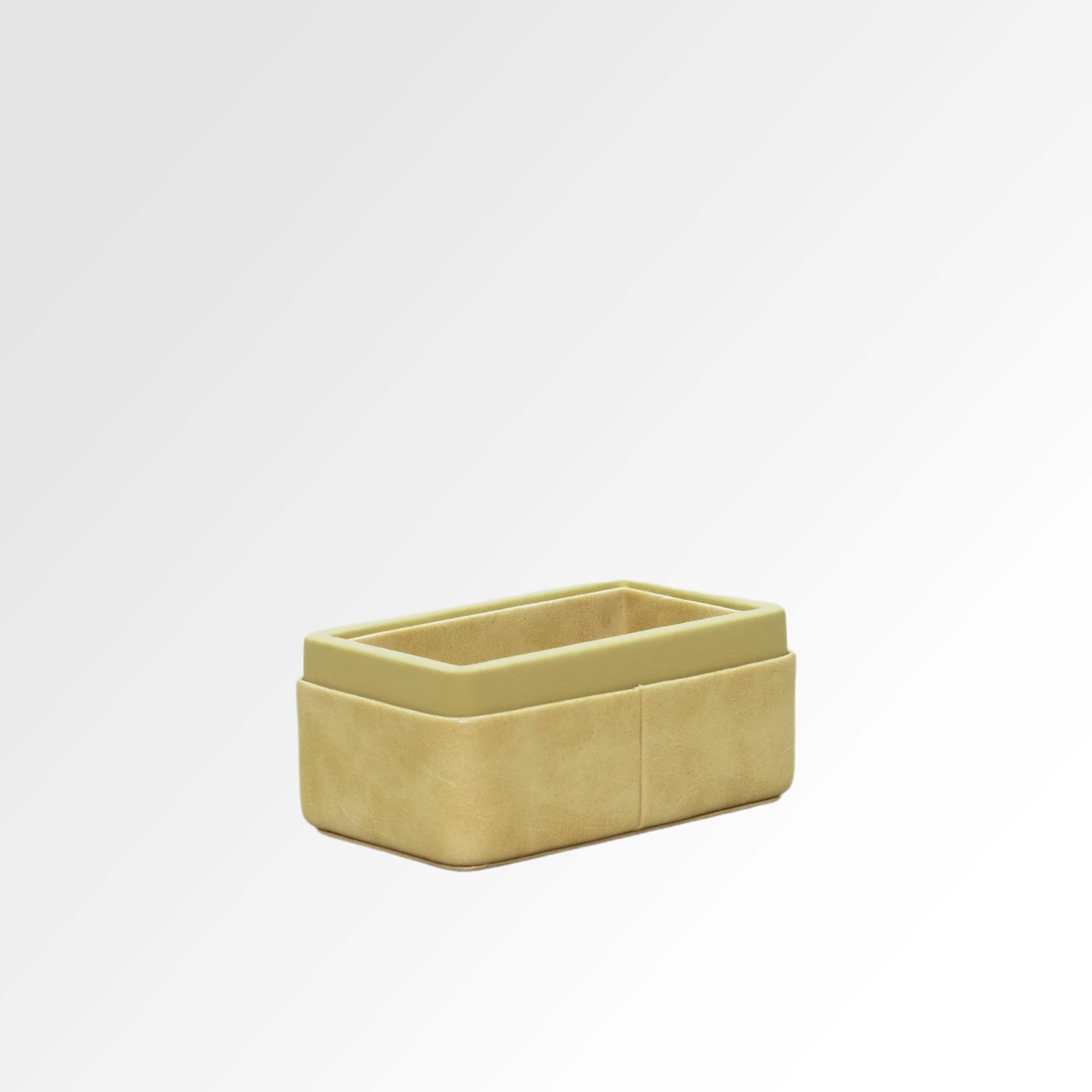 Visiting Card Holder for Desk | Faux Leather | Rectangular | Moderno | Cream