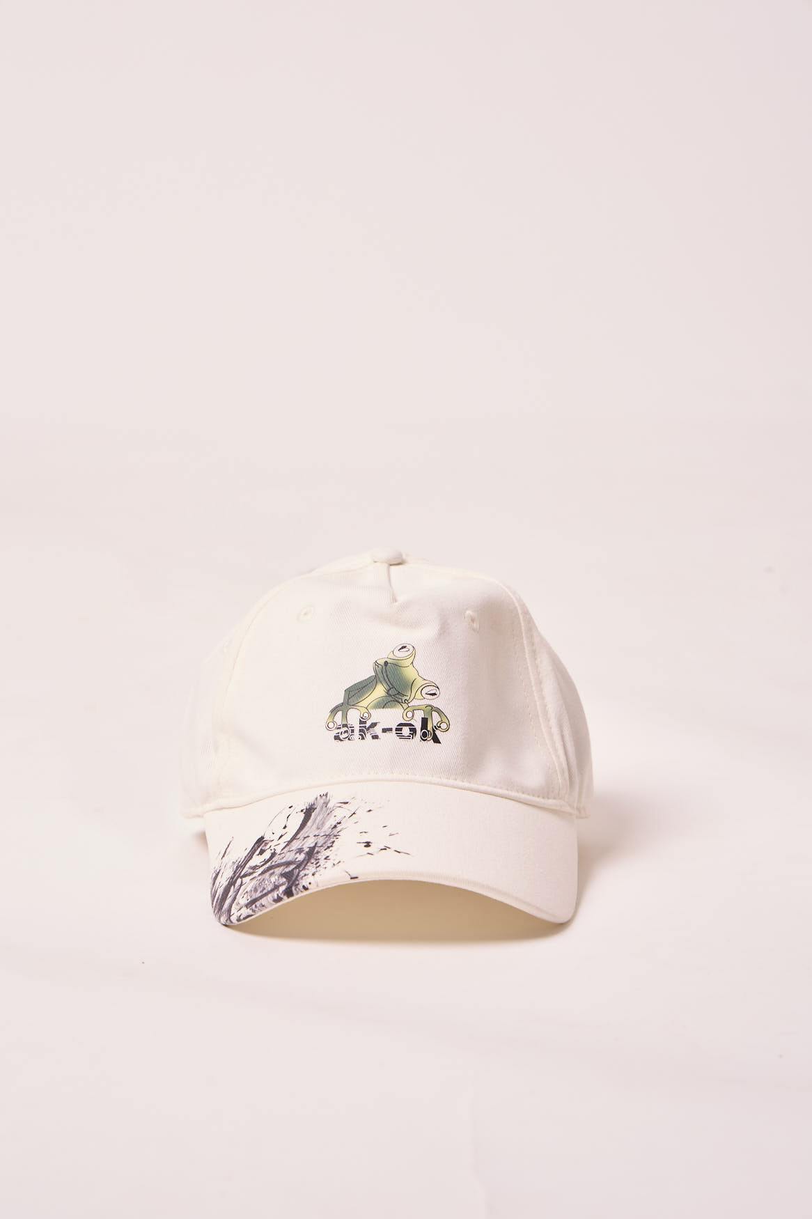 AK-OK PRINTED WHITE COTTON CAP
