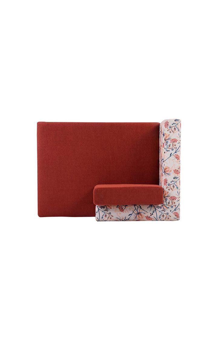 neudot Hailey Duet Fabric 1 Seater LHS Lounger in Floral Cider Orange Colour