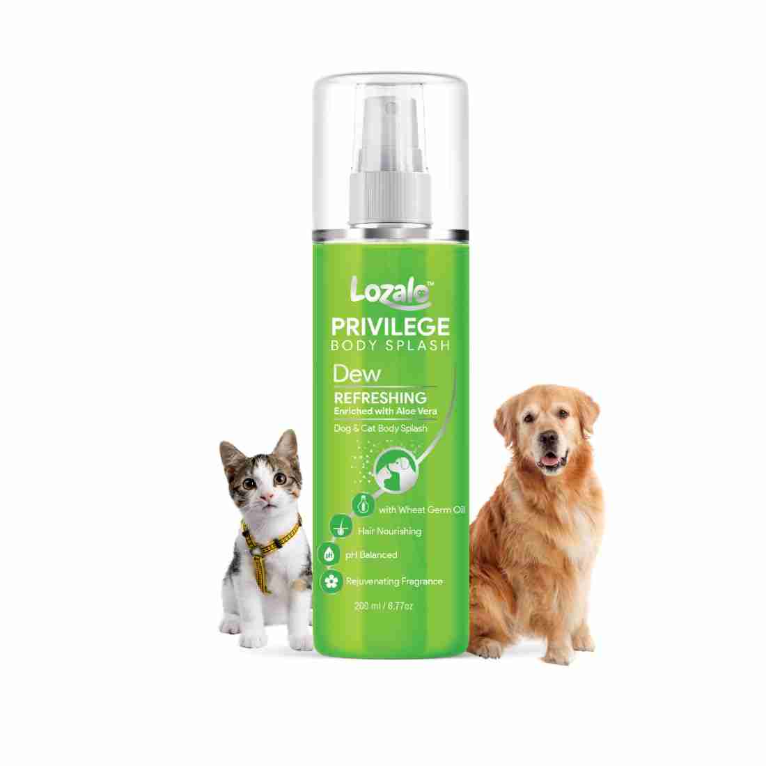 Lozalo Privilege Dew Body Splash Refreshing Grooming Spray for Dogs & Cats, 200 ml