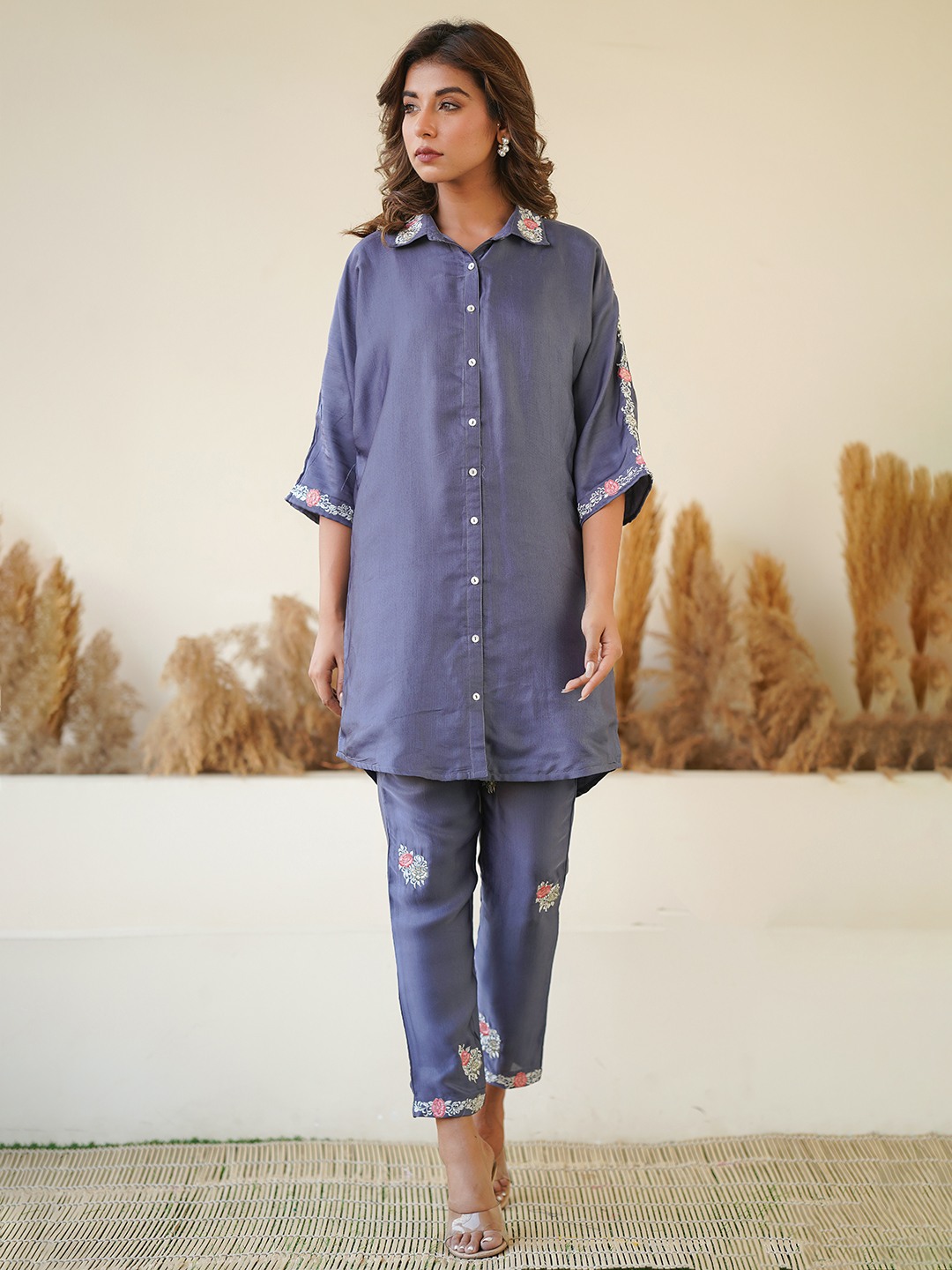 MINI SILK EMBRODIERED CO-ORD SET