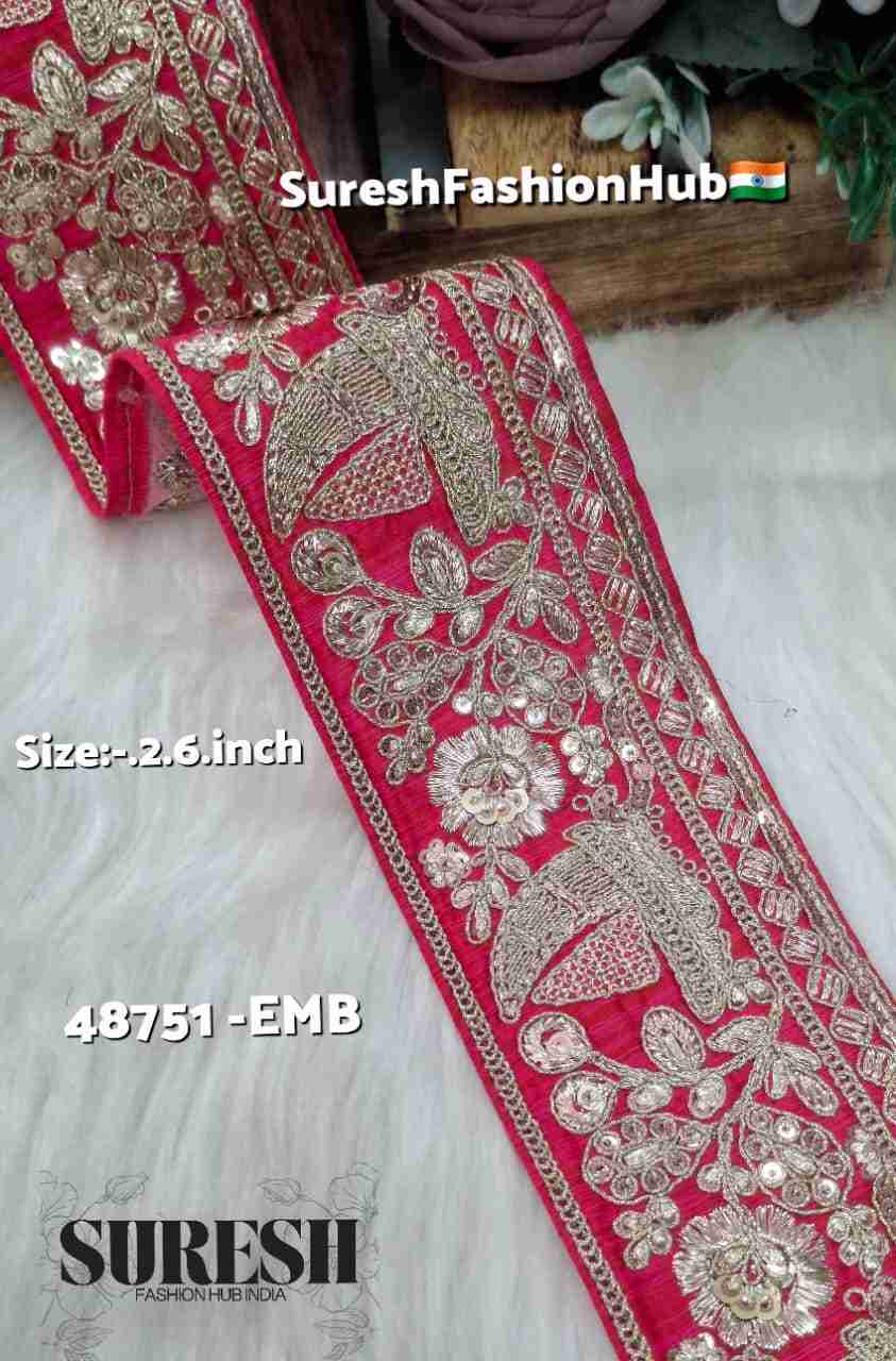 Maharani Royal Ship Floral Chappat Border – 48751-Emb