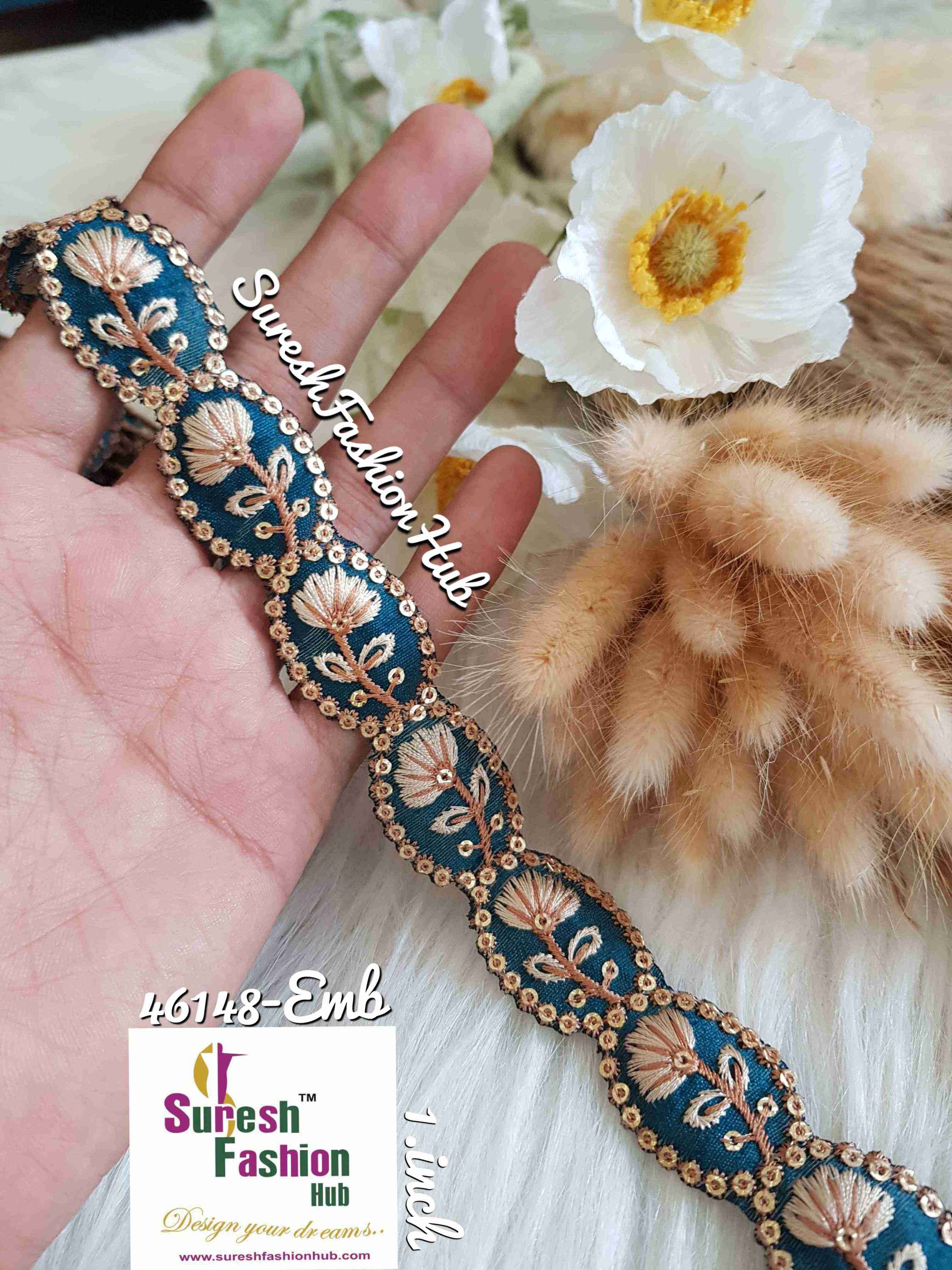 Indian Laces Embellishments Embroidery Saree Border Wholesale Silk Crafting Sewing Decorative Designer Ribbons #Blackborder #Fancylaces #Decorativetrims #Embroideredborder #Sewingtrims #テープ #minne #lndianlaces #Sareeborder #アニー都城 #pasamanerías #pasamaneriasbordadas #Embellishments #可愛いマスク #Embroiderytrimmings #アクセサリー