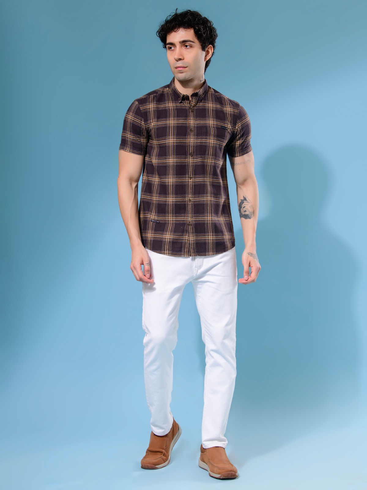 ALBION MENS MOF BROWN SHIRT
