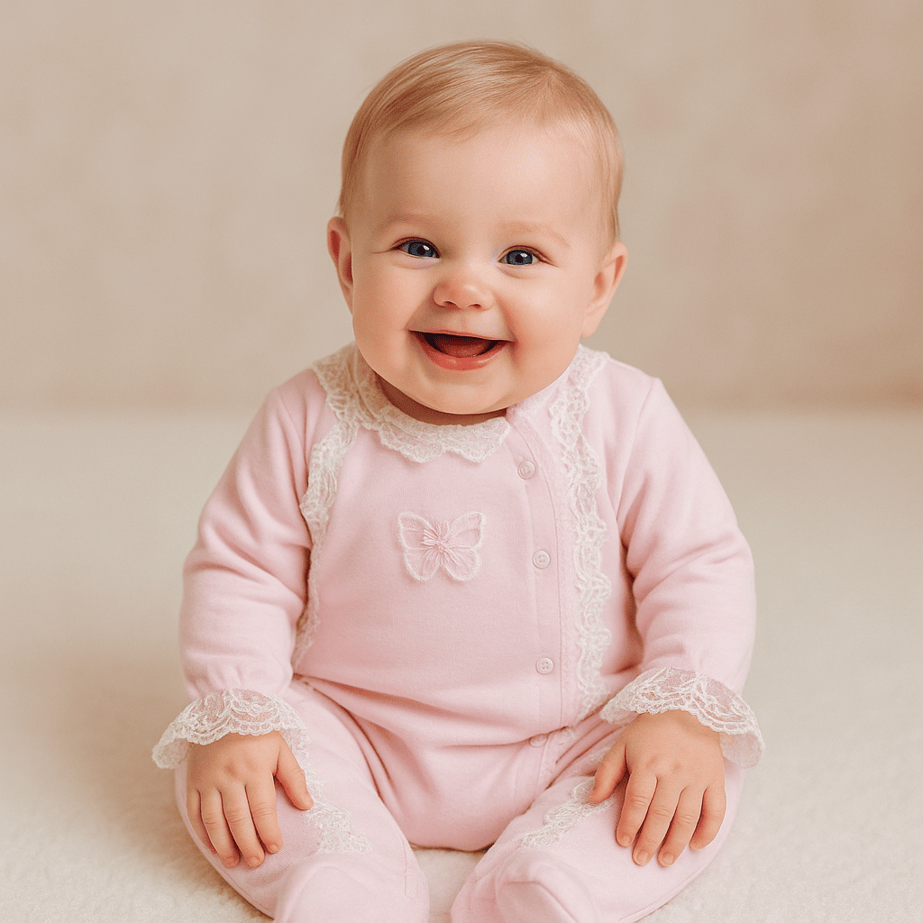 Rose Petal Butterfly Baby Romper
