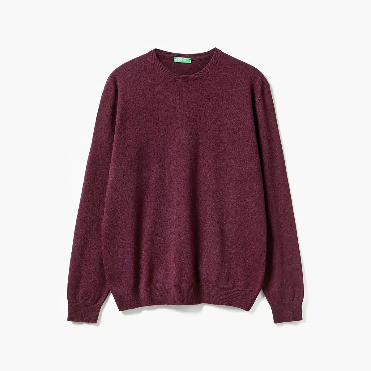 Man Plum Crew Neck Sweater In Pure Merino Wool