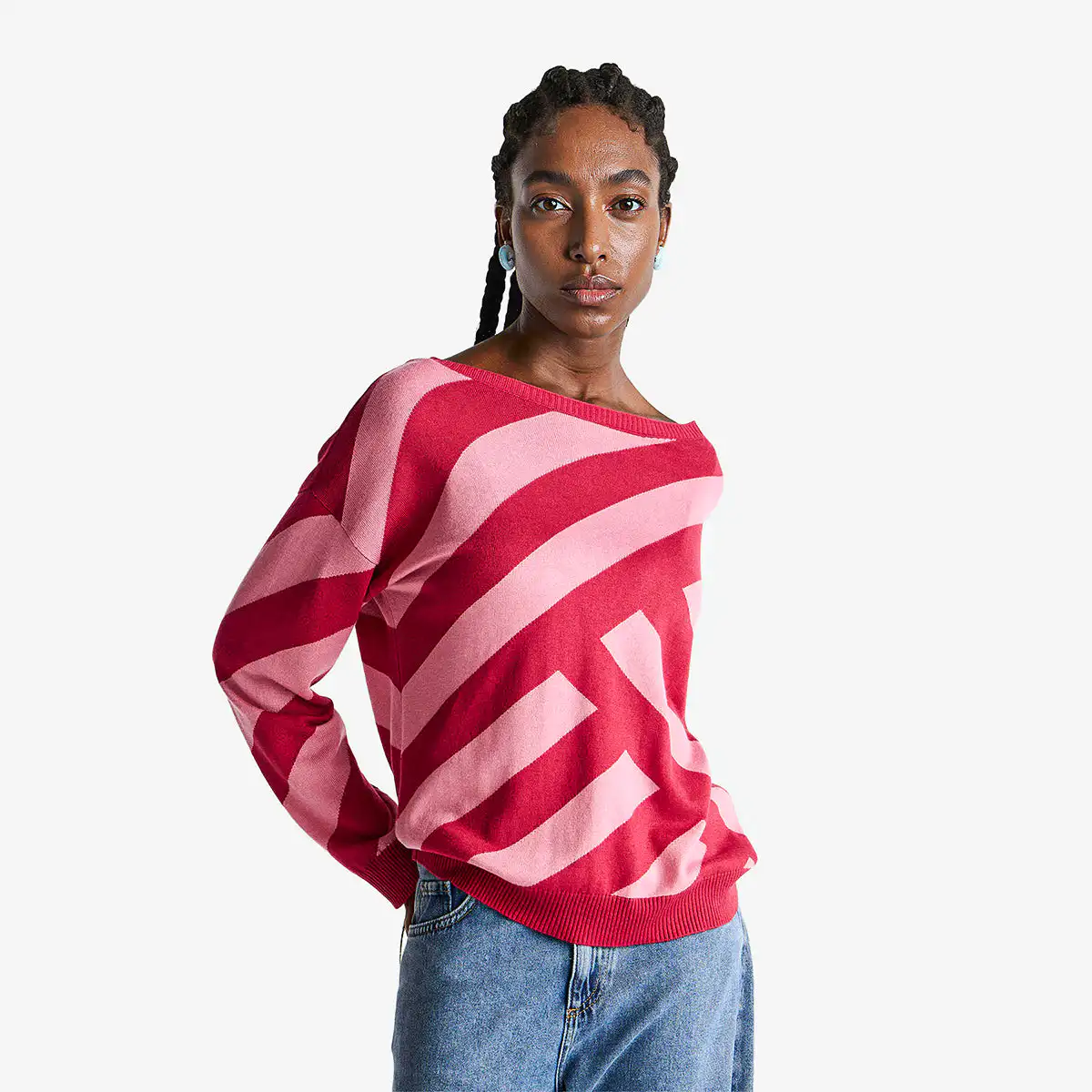 Woman Regimental Striped Sweater