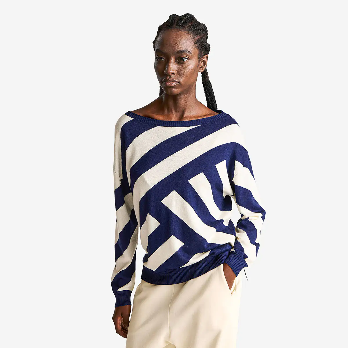 Woman Regimental Striped Sweater