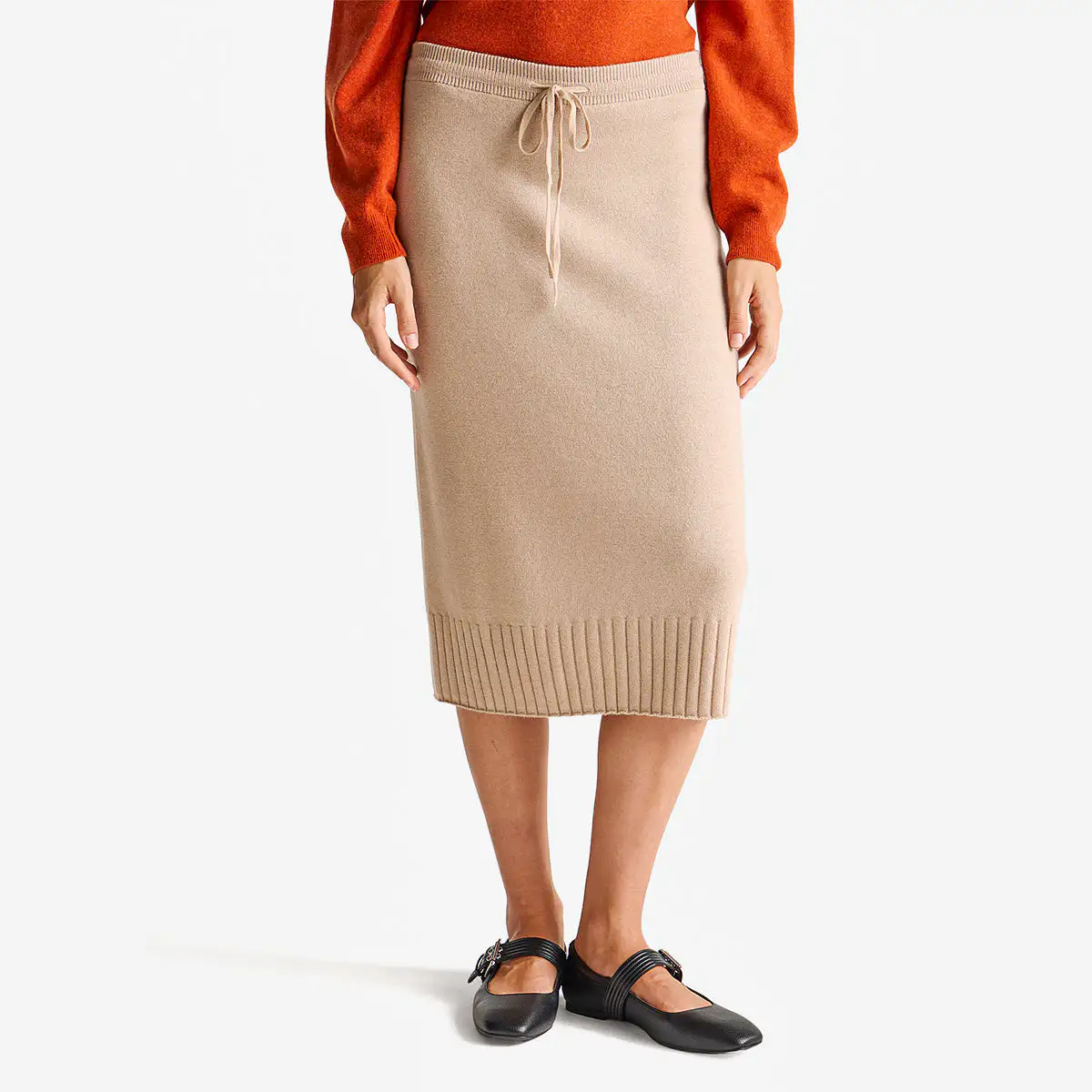 Woman Cashmere Blend Midi Skirt