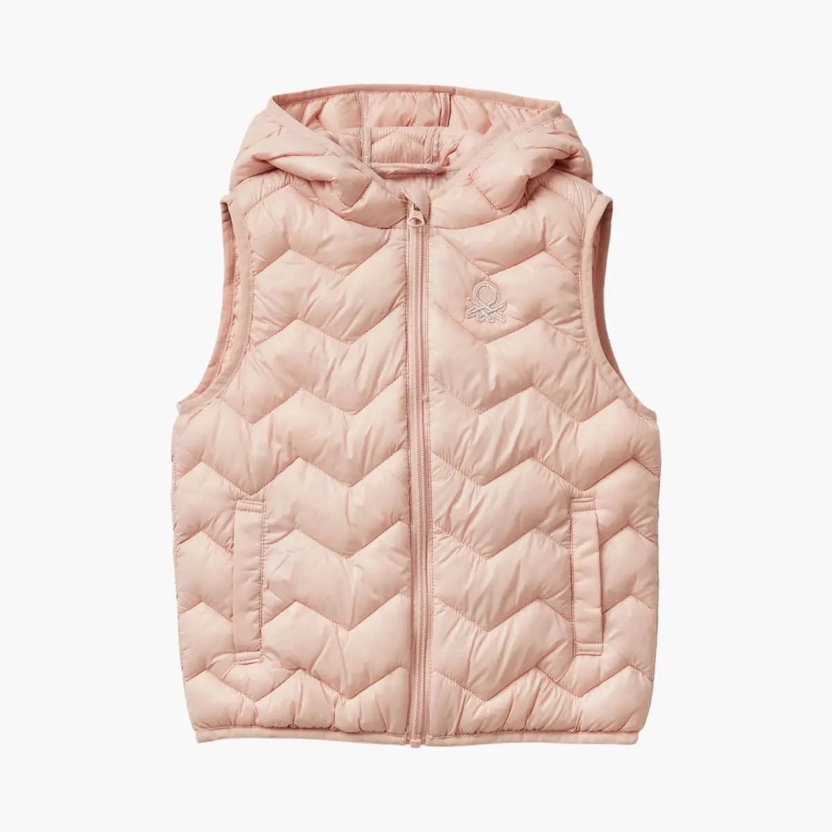 Girl Kid Padded Vest With Hood
