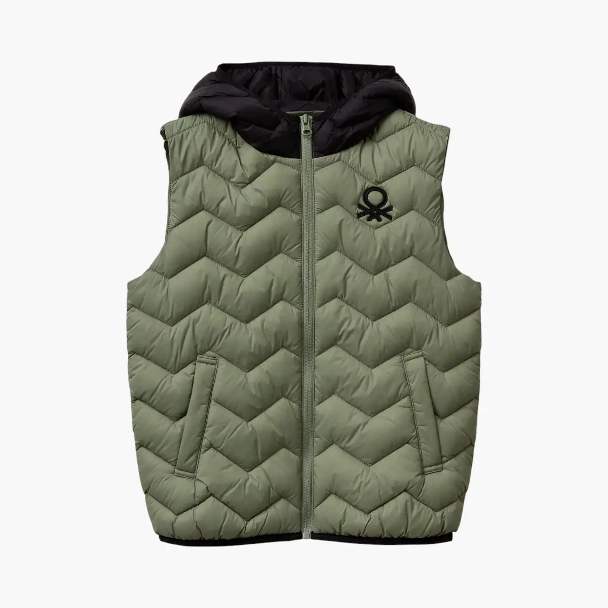 Boy Junior Padded Vest With Hood