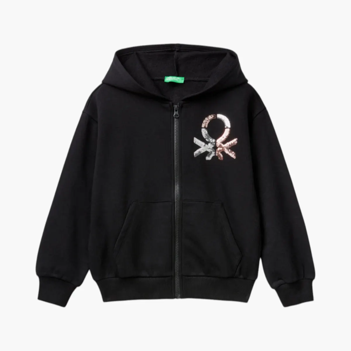 Sweatshirt With Zip And Sequins