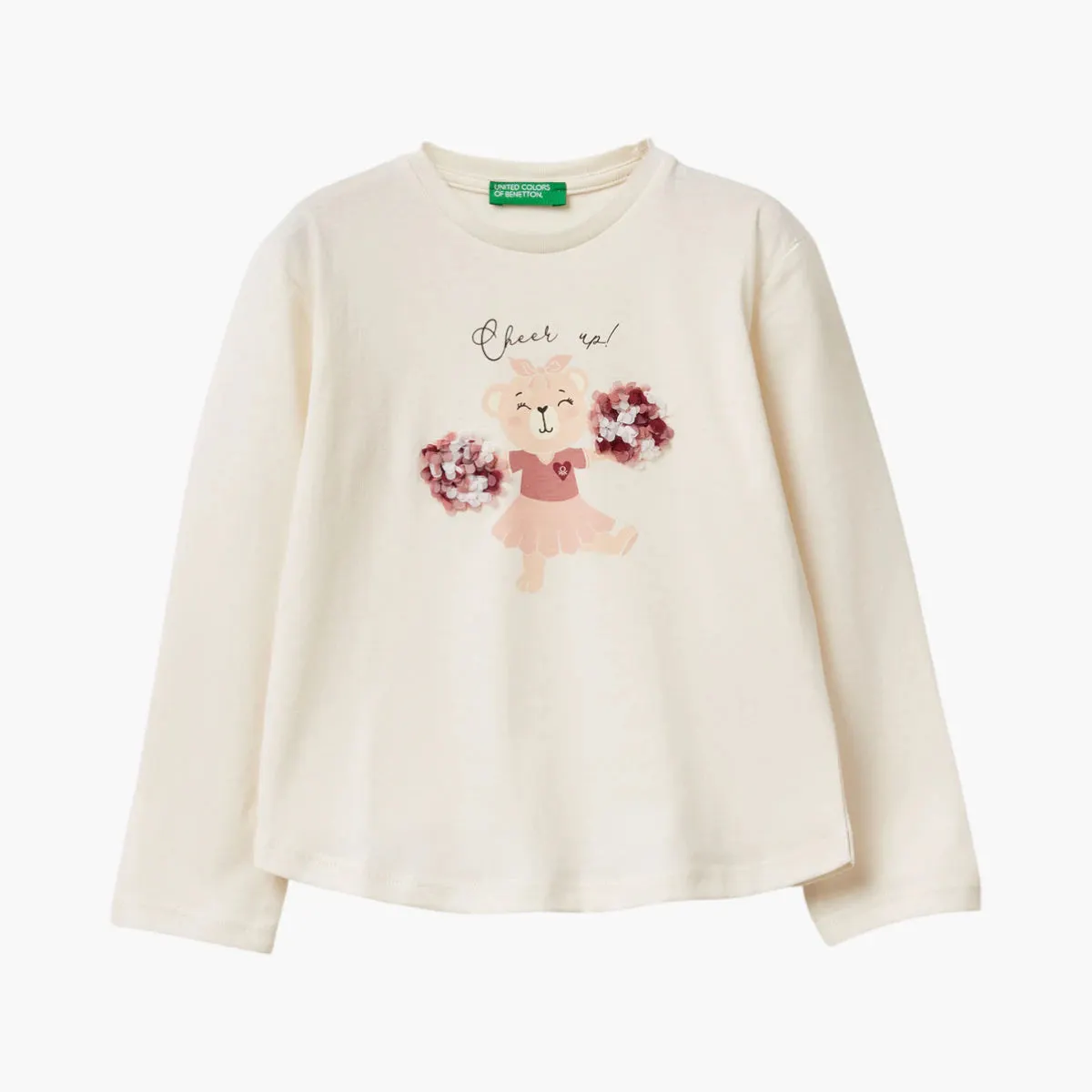 Girl Kid T-Shirt With Petal Effect Applique