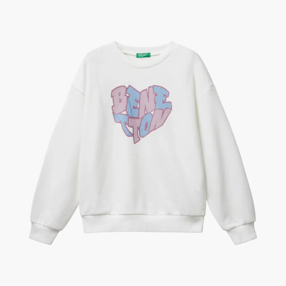 Girl Junior Sweatshirt With Glittery Logo Print