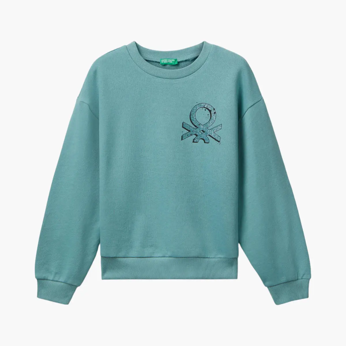 Girl Junior Sweatshirt With Glittery Logo Print