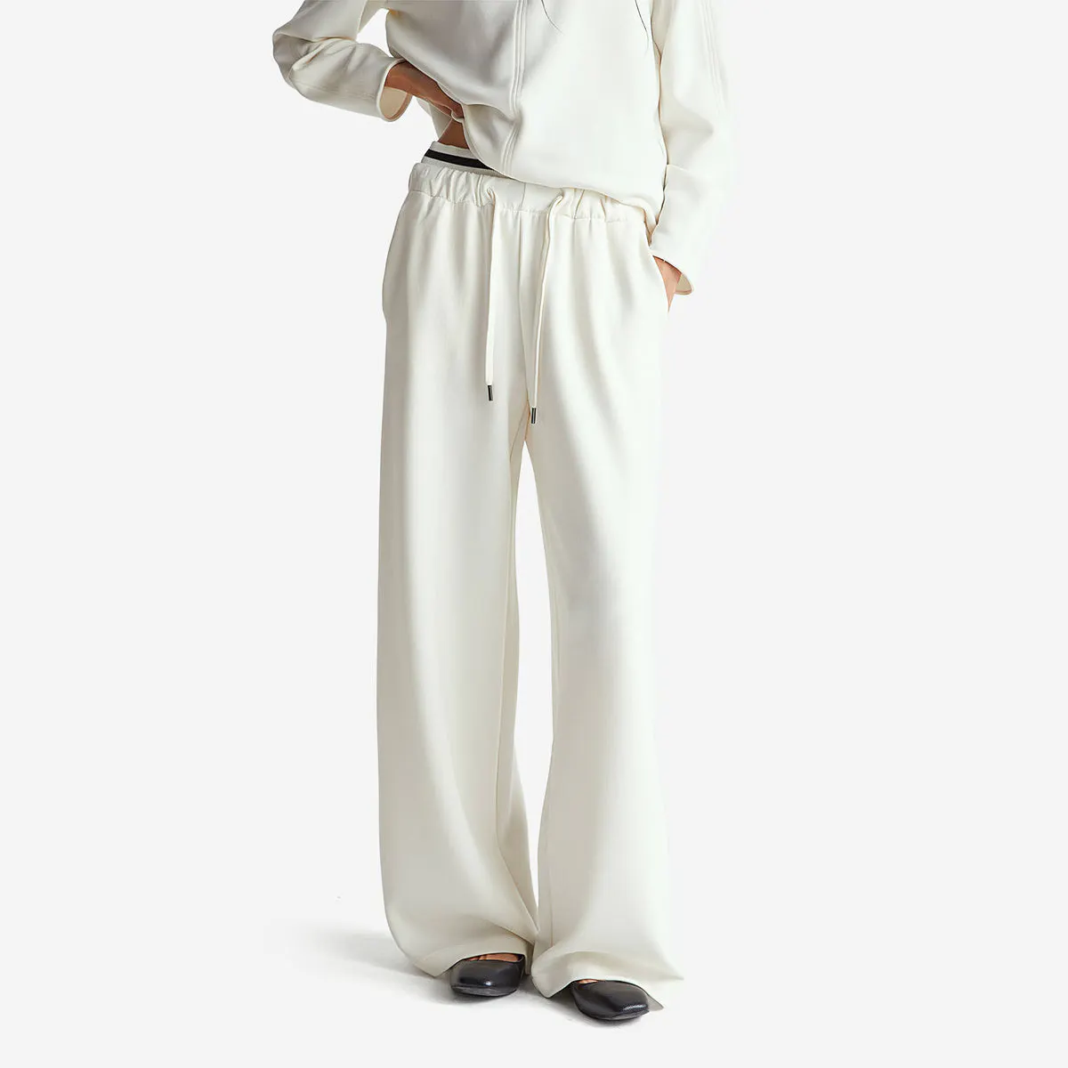 Woman Wide Trousers In Stretch Modal