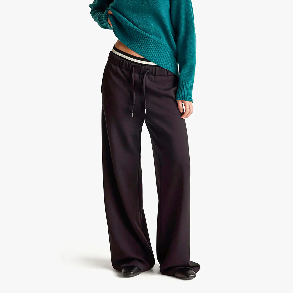Woman Wide Trousers In Stretch Modal