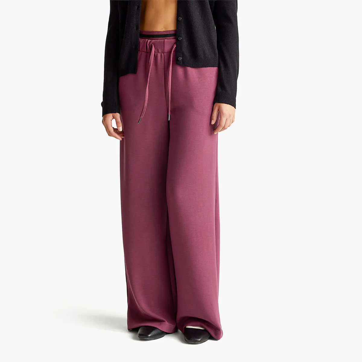 Woman Wide Trousers In Stretch Modal