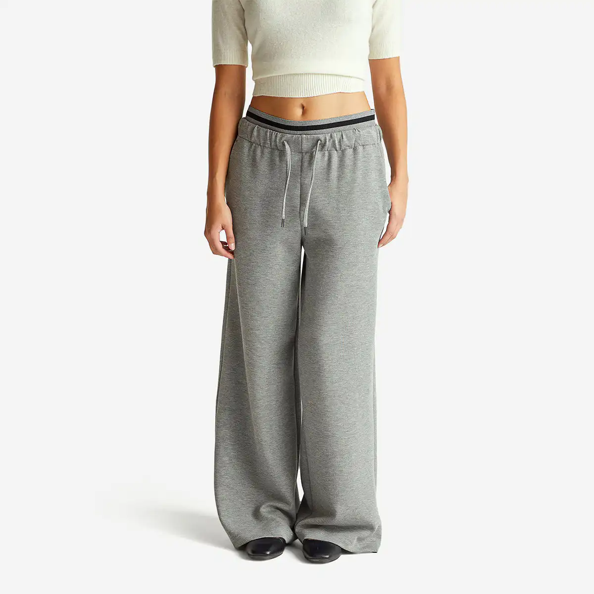 Woman Wide Trousers In Stretch Modal