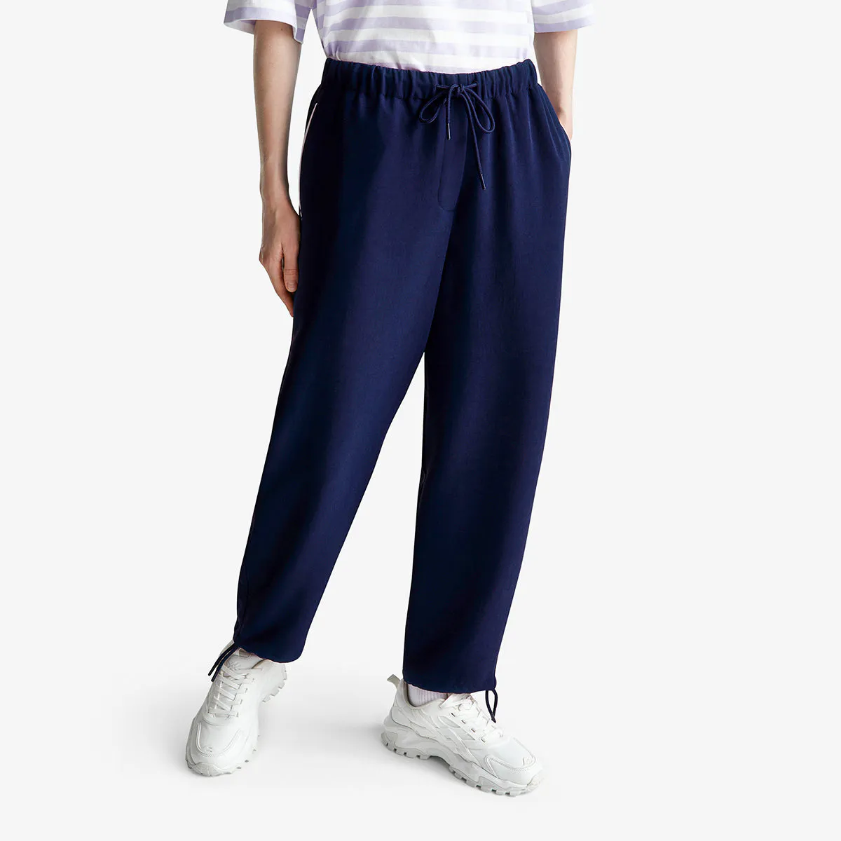 Woman Trousers With Elastic And Drawstring