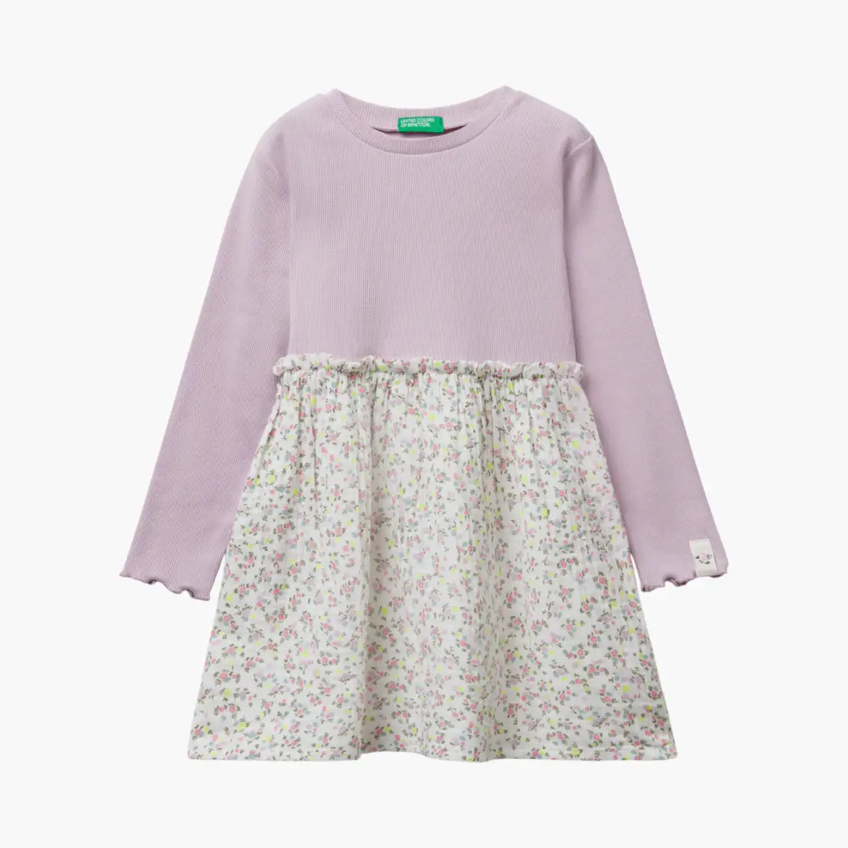 Girl Kid Long Sleeve Dress With Flowers