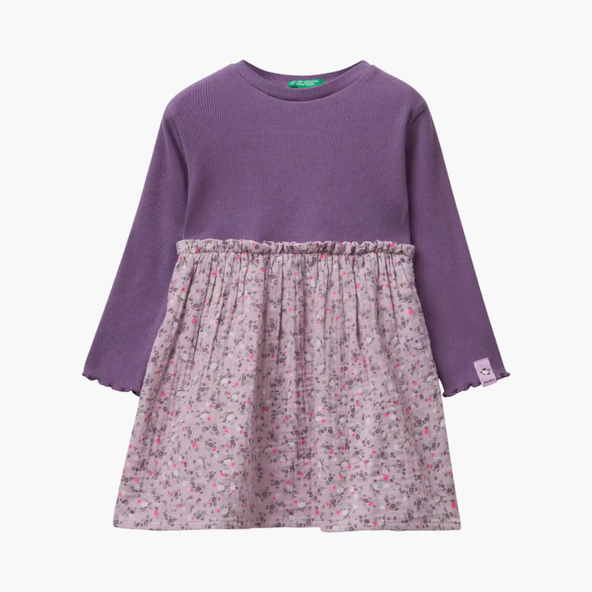 Girl Kid Long Sleeve Dress With Flowers