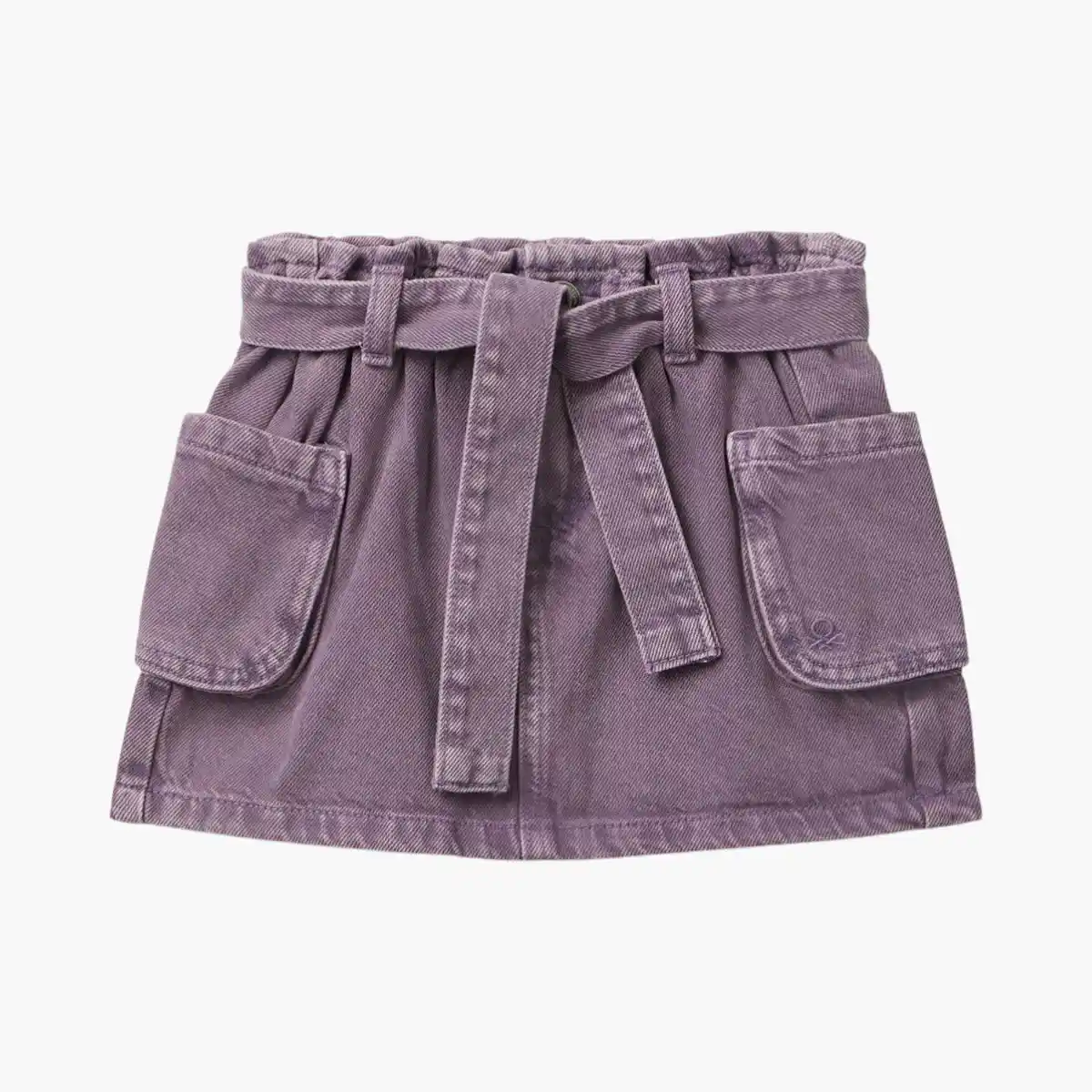 Girl Kid Cargo Mini Skirt With Sash