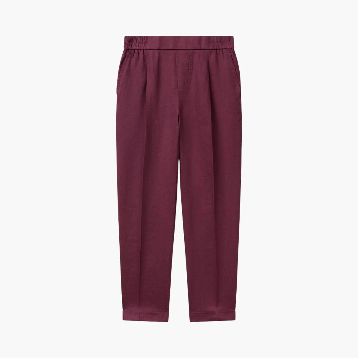 Woman Regular Fit Pure Linen Trousers