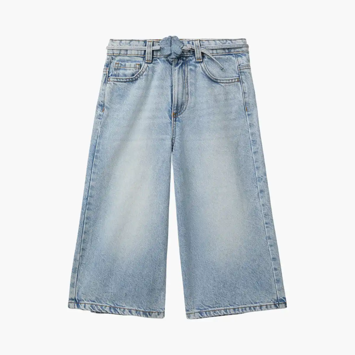 Girl Junior Knee-Length Jeans With Belt