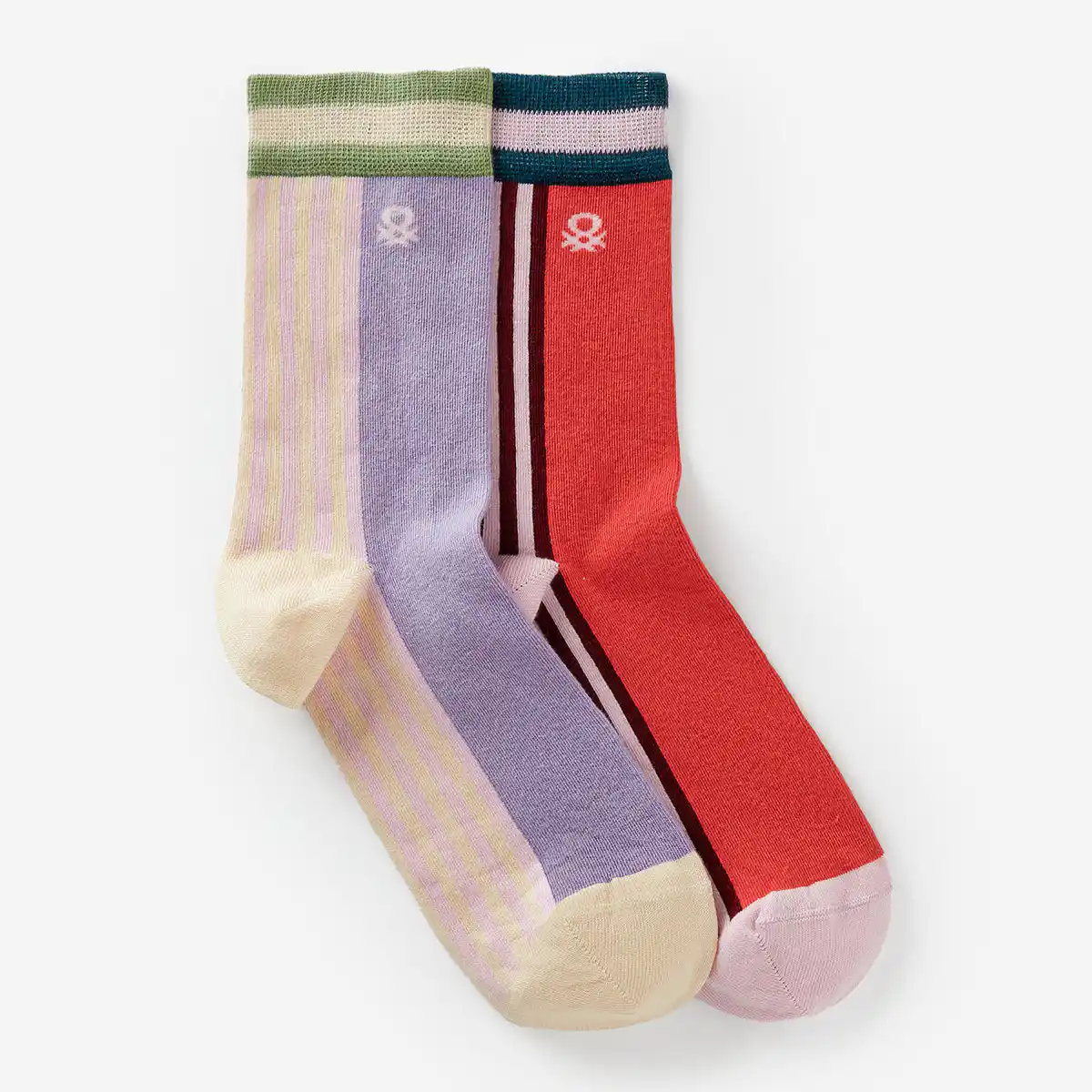 Unisex Two Pairs Of High Socks